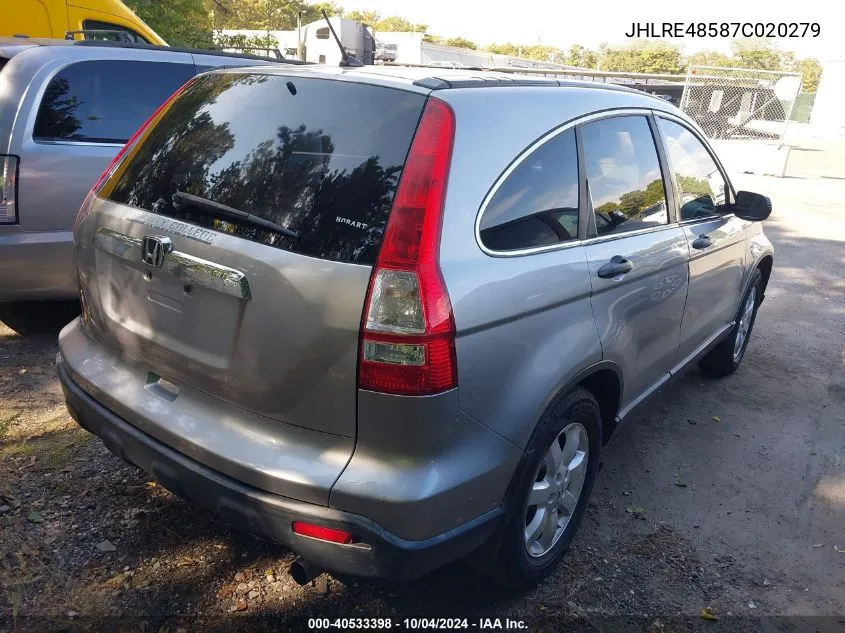 JHLRE48587C020279 2007 Honda Cr-V Ex