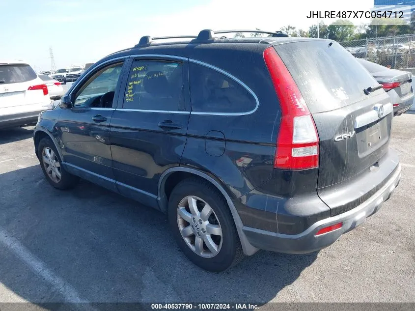 2007 Honda Cr-V Ex-L VIN: JHLRE487X7C054712 Lot: 40537790