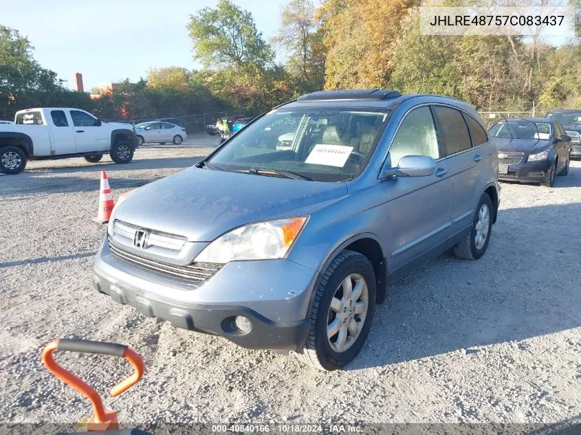 2007 Honda Cr-V Ex-L VIN: JHLRE48757C083437 Lot: 40540166