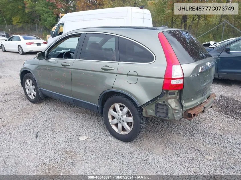 2007 Honda Cr-V Ex-L VIN: JHLRE48777C073749 Lot: 40545671