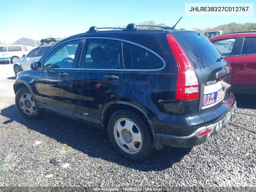 2007 Honda Cr-V Lx VIN: JHLRE38327C012767 Lot: 40550602