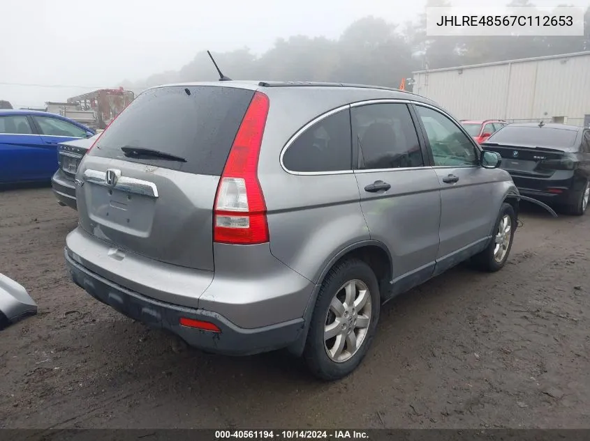 2007 Honda Cr-V Ex VIN: JHLRE48567C112653 Lot: 40561194