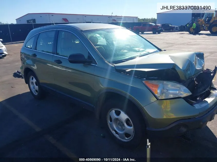 2007 Honda Cr-V Lx VIN: JHLRE38337C031490 Lot: 40569090