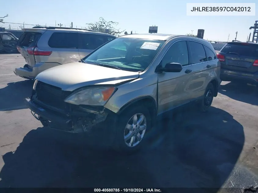 2007 Honda Cr-V Ex VIN: JHLRE38597C042012 Lot: 40580785