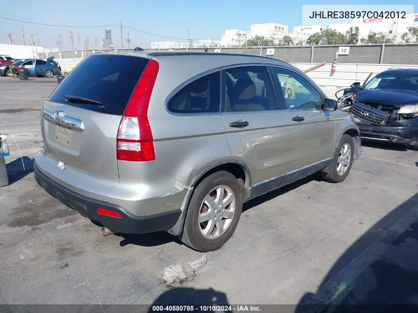 2007 Honda Cr-V Ex VIN: JHLRE38597C042012 Lot: 40580785