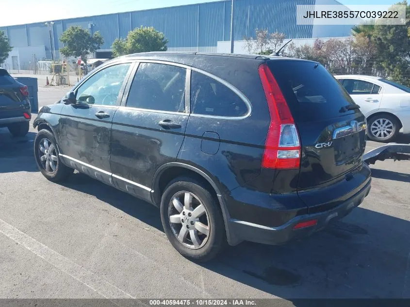 2007 Honda Cr-V Ex VIN: JHLRE38557C039222 Lot: 40594475