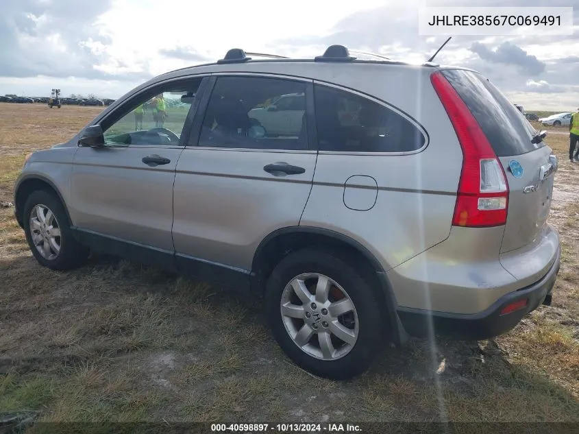 2007 Honda Cr-V Ex VIN: JHLRE38567C069491 Lot: 40598897