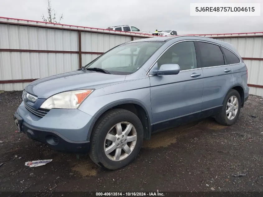 2007 Honda Cr-V Ex-L VIN: 5J6RE48757L004615 Lot: 40613514