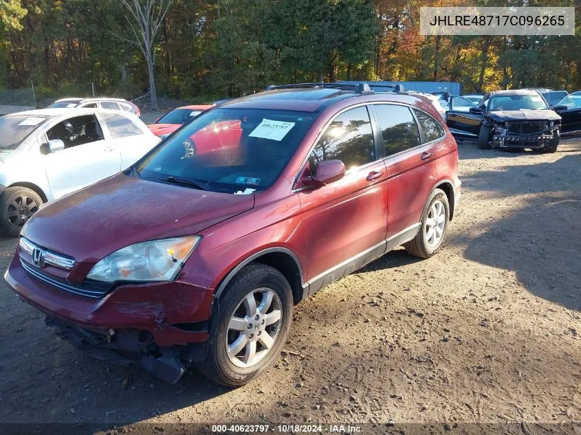 2007 Honda Cr-V Ex-L VIN: JHLRE48717C096265 Lot: 40623797