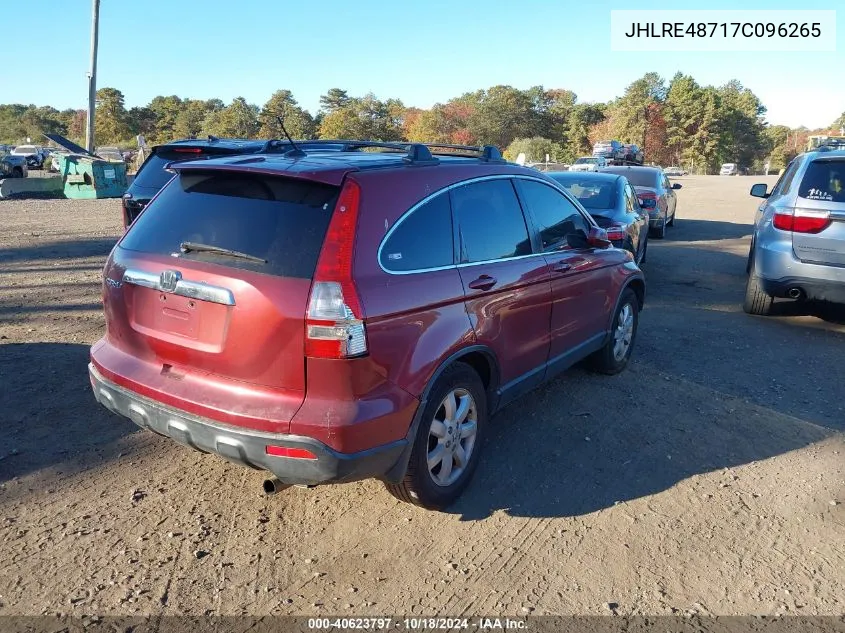 2007 Honda Cr-V Ex-L VIN: JHLRE48717C096265 Lot: 40623797