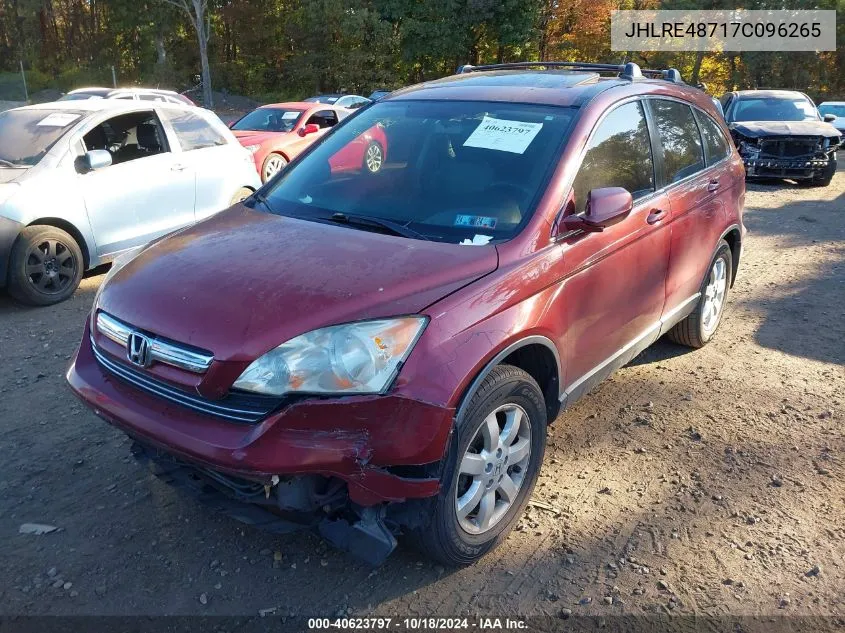 2007 Honda Cr-V Ex-L VIN: JHLRE48717C096265 Lot: 40623797