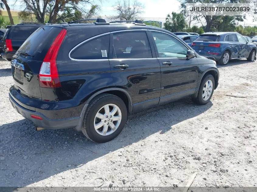 JHLRE38787C023839 2007 Honda Cr-V Ex-L