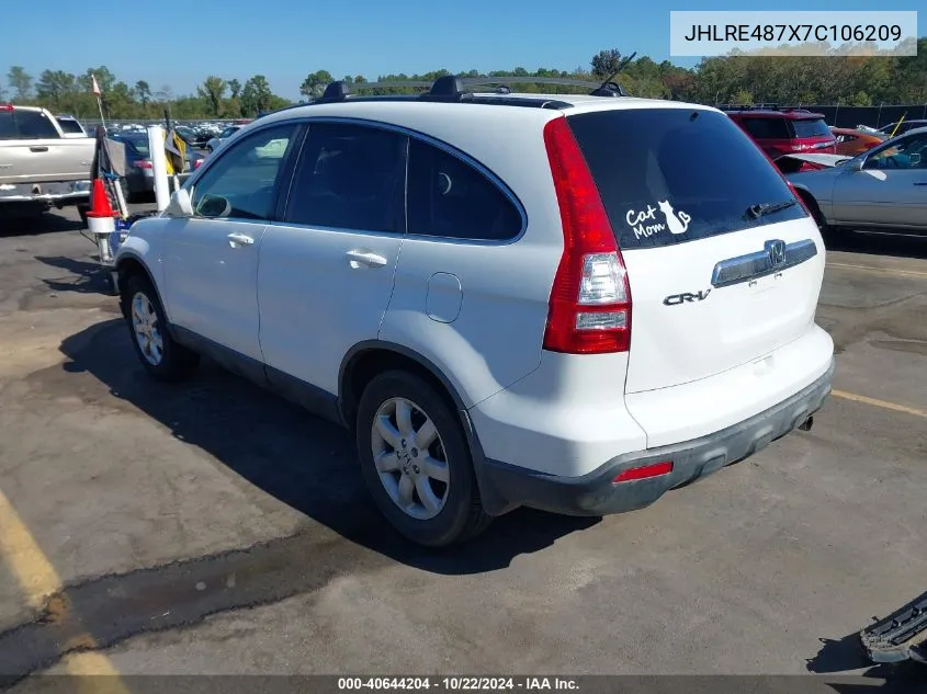 2007 Honda Cr-V Ex-L VIN: JHLRE487X7C106209 Lot: 40644204