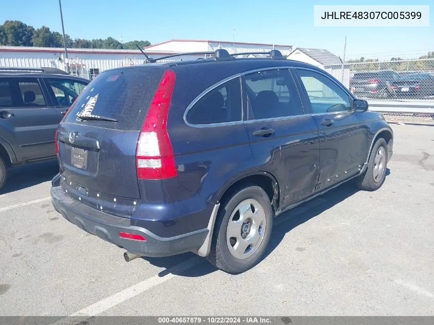 2007 Honda Cr-V Lx VIN: JHLRE48307C005399 Lot: 40657879