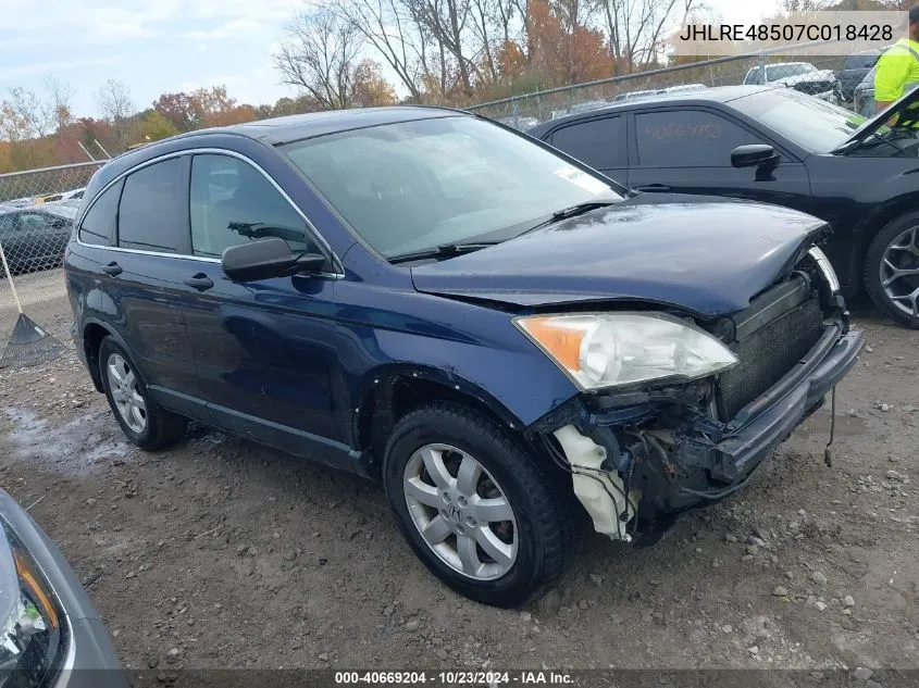 2007 Honda Cr-V Ex VIN: JHLRE48507C018428 Lot: 40669204