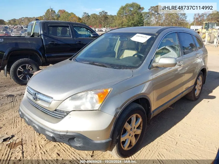 2007 Honda Cr-V Ex-L VIN: JHLRE48737C114992 Lot: 40698425