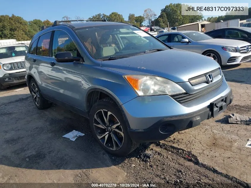 2007 Honda Cr-V Lx VIN: JHLRE48317C097333 Lot: 40702278