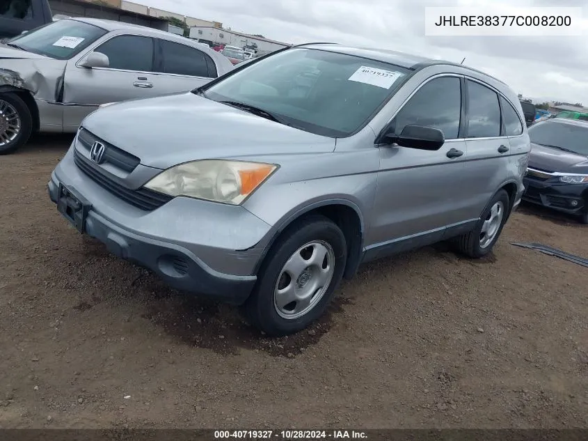 2007 Honda Cr-V Lx VIN: JHLRE38377C008200 Lot: 40719327