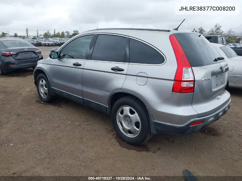 2007 Honda Cr-V Lx VIN: JHLRE38377C008200 Lot: 40719327