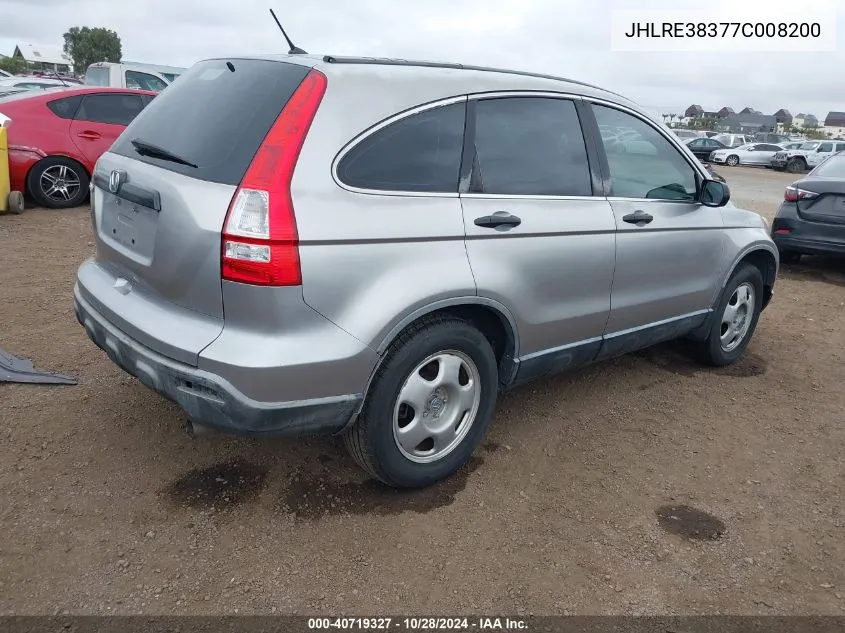 2007 Honda Cr-V Lx VIN: JHLRE38377C008200 Lot: 40719327