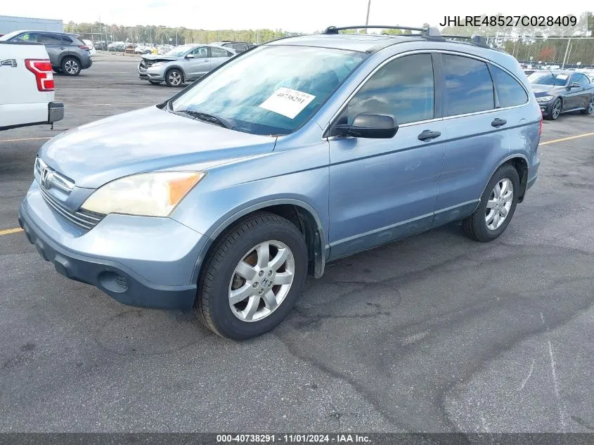 2007 Honda Cr-V Ex VIN: JHLRE48527C028409 Lot: 40738291