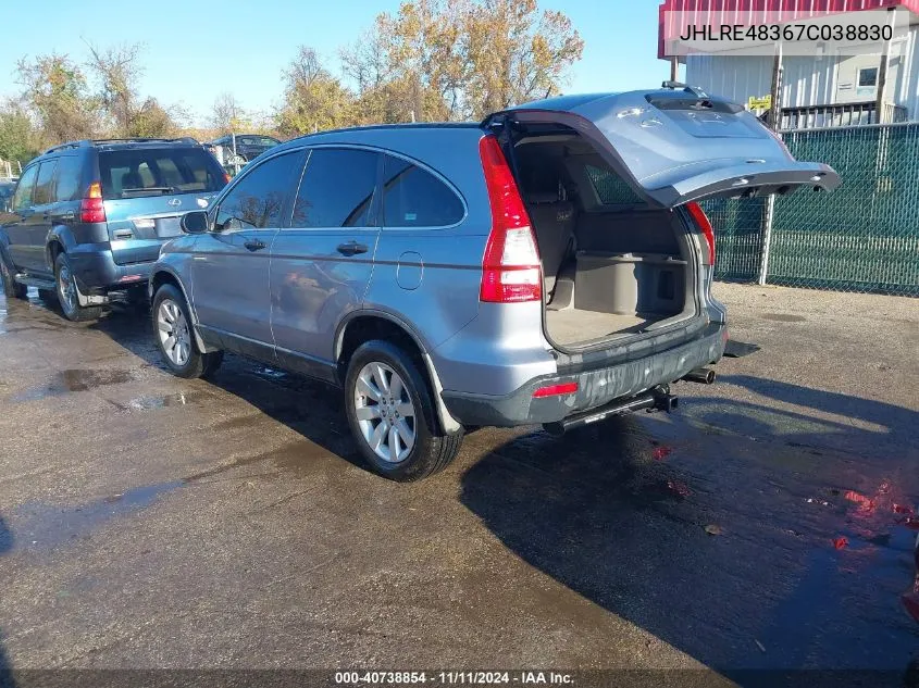 2007 Honda Cr-V Lx VIN: JHLRE48367C038830 Lot: 40738854