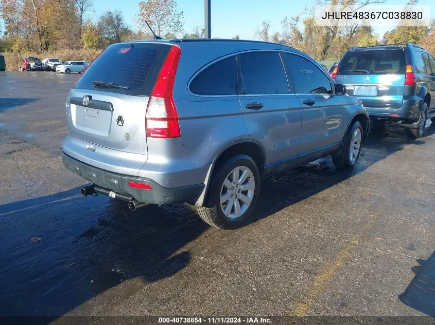 2007 Honda Cr-V Lx VIN: JHLRE48367C038830 Lot: 40738854