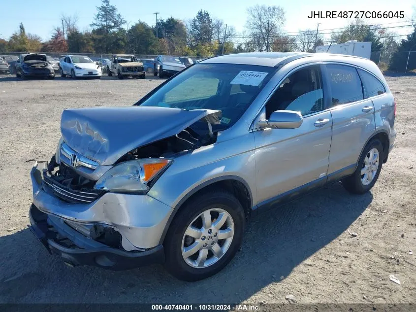 2007 Honda Cr-V Ex-L VIN: JHLRE48727C066045 Lot: 40740401