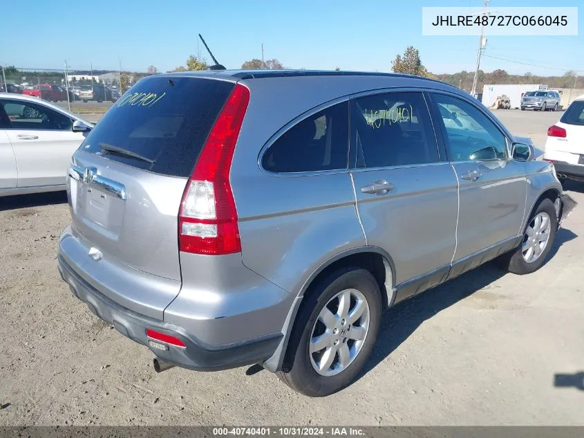 2007 Honda Cr-V Ex-L VIN: JHLRE48727C066045 Lot: 40740401