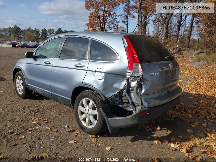 2007 Honda Cr-V Ex-L VIN: JHLRE48757C096866 Lot: 40741312