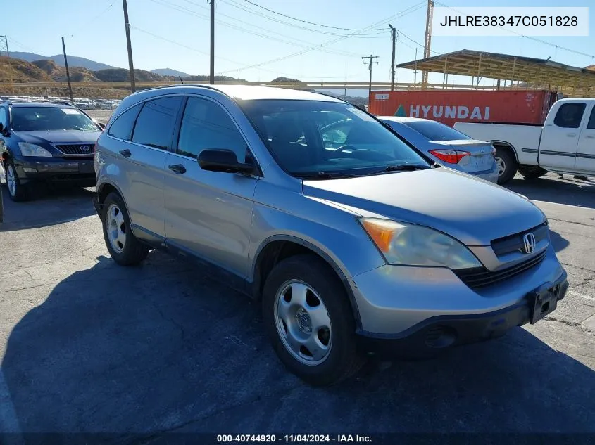 2007 Honda Cr-V Lx VIN: JHLRE38347C051828 Lot: 40744920