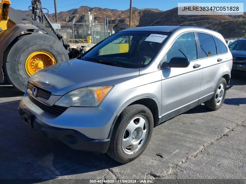 2007 Honda Cr-V Lx VIN: JHLRE38347C051828 Lot: 40744920