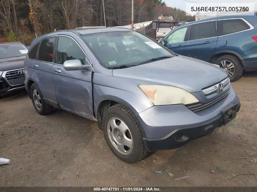 2007 Honda Cr-V Ex-L VIN: 5J6RE48757L005750 Lot: 40747701