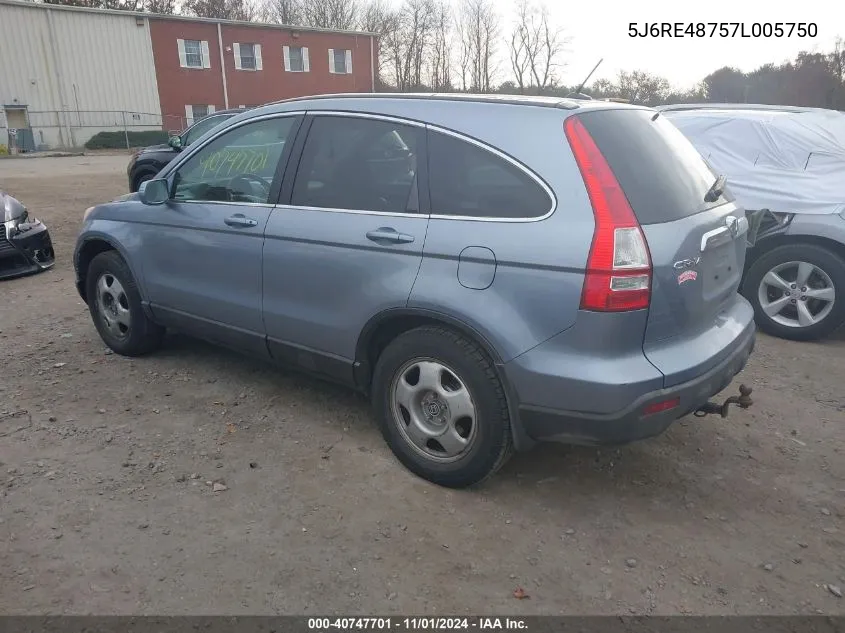 2007 Honda Cr-V Ex-L VIN: 5J6RE48757L005750 Lot: 40747701