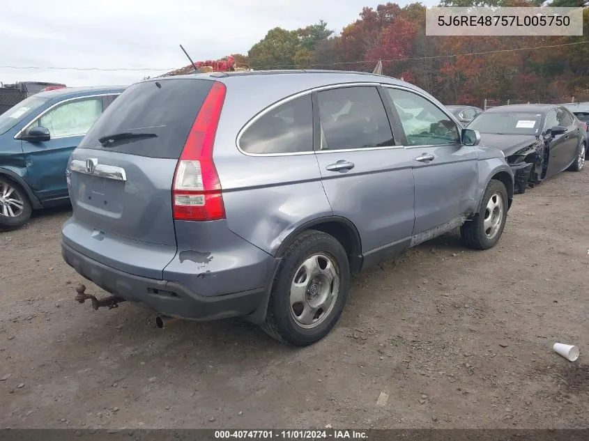 2007 Honda Cr-V Ex-L VIN: 5J6RE48757L005750 Lot: 40747701