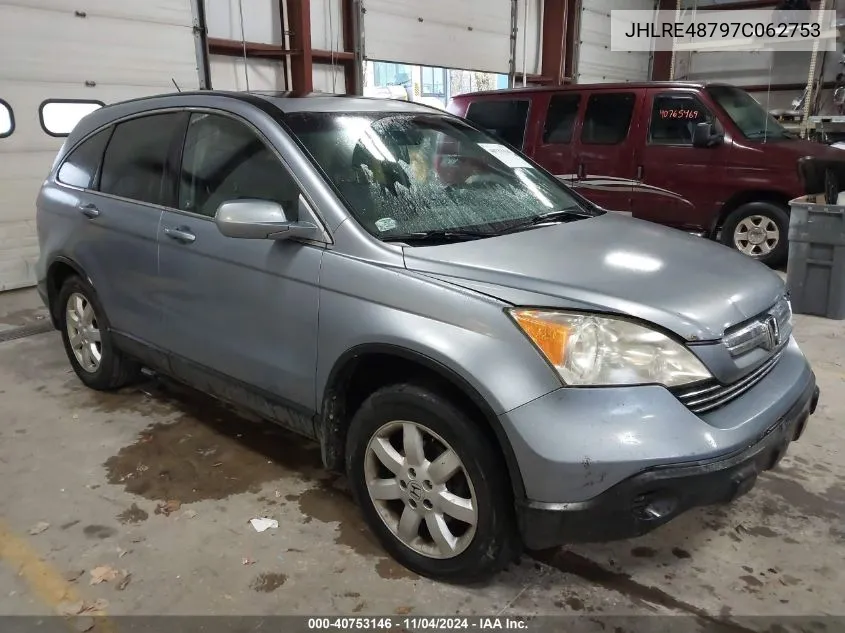 2007 Honda Cr-V Ex-L VIN: JHLRE48797C062753 Lot: 40753146