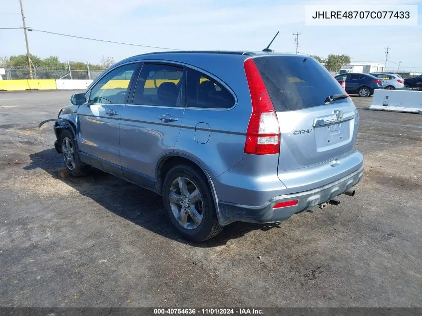 2007 Honda Cr-V Ex-L VIN: JHLRE48707C077433 Lot: 40754636