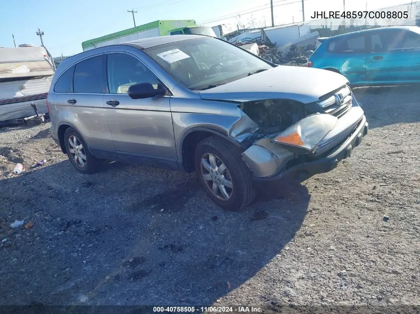 2007 Honda Cr-V Ex VIN: JHLRE48597C008805 Lot: 40758505