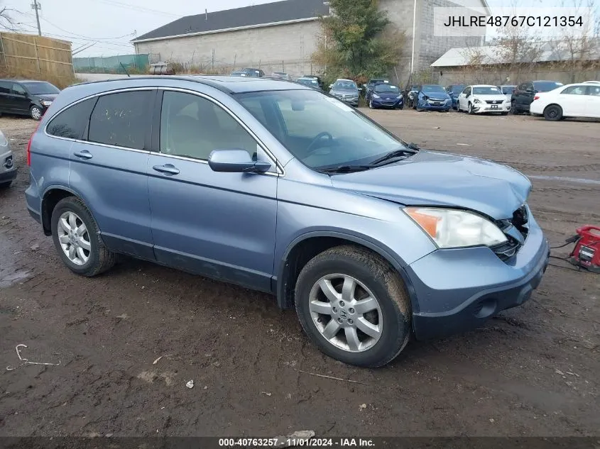 2007 Honda Cr-V Ex-L VIN: JHLRE48767C121354 Lot: 40763257