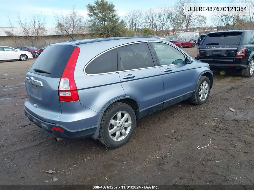 2007 Honda Cr-V Ex-L VIN: JHLRE48767C121354 Lot: 40763257