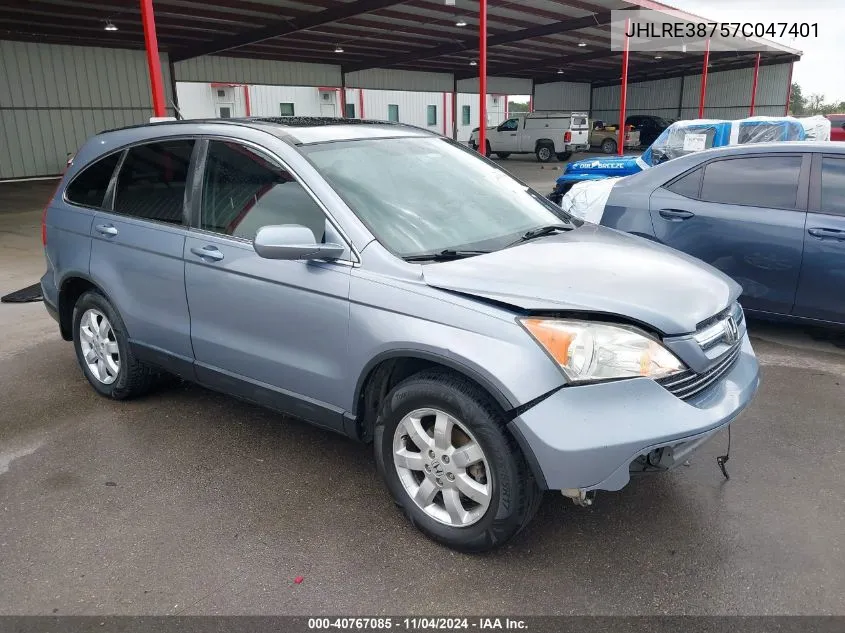 2007 Honda Cr-V Ex-L VIN: JHLRE38757C047401 Lot: 40767085