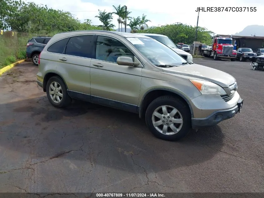 2007 Honda Cr-V Ex-L VIN: JHLRE38747C037155 Lot: 40767809