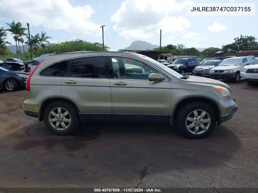 2007 Honda Cr-V Ex-L VIN: JHLRE38747C037155 Lot: 40767809