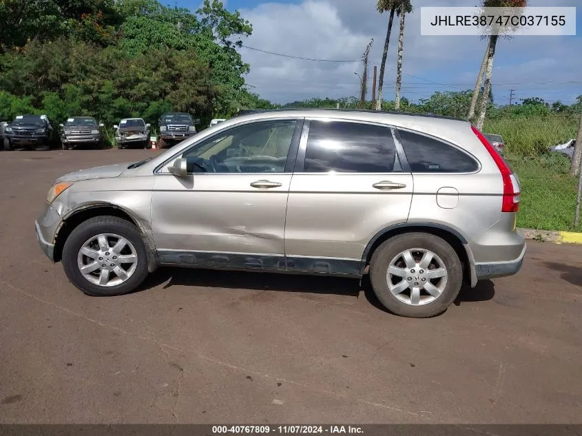 2007 Honda Cr-V Ex-L VIN: JHLRE38747C037155 Lot: 40767809