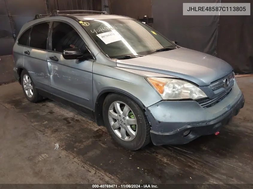 2007 Honda Cr-V Ex VIN: JHLRE48587C113805 Lot: 40769471