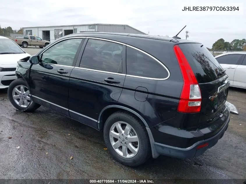 2007 Honda Cr-V Ex-L VIN: JHLRE38797C063394 Lot: 40770584