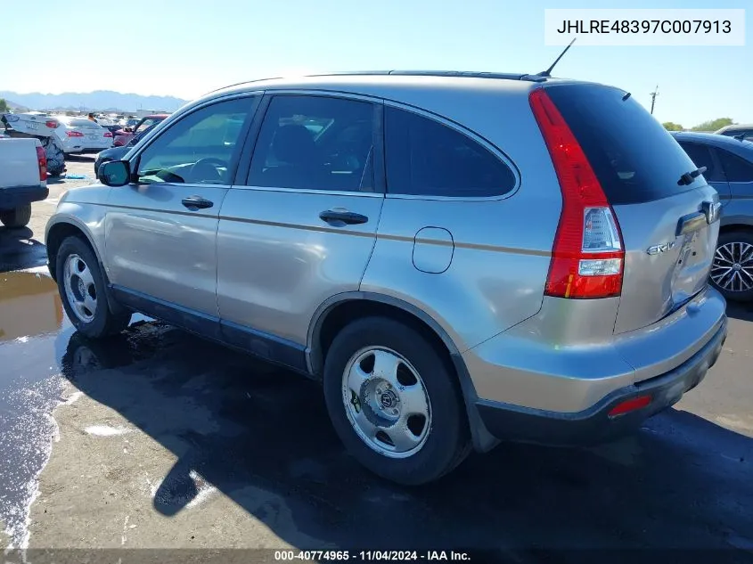 2007 Honda Cr-V Lx VIN: JHLRE48397C007913 Lot: 40774965