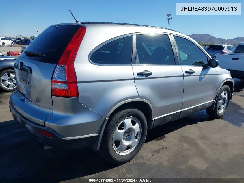 2007 Honda Cr-V Lx VIN: JHLRE48397C007913 Lot: 40774965