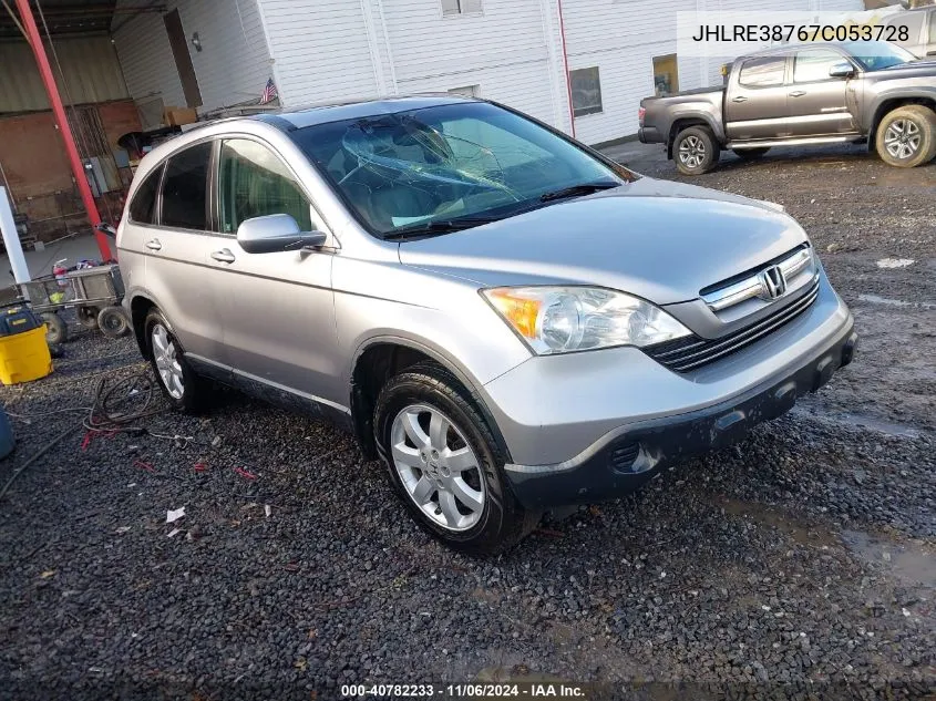 2007 Honda Cr-V Ex-L VIN: JHLRE38767C053728 Lot: 40782233