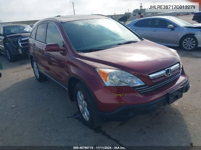 2007 Honda Cr-V Ex-L VIN: JHLRE38717C013279 Lot: 40790719